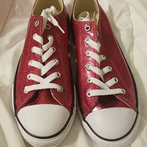 Sparkly dark pink converse (brand new never worn)